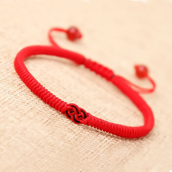 本命年红绳情侣男女款转运手绳中国结手工编织红玛瑙手链520礼物红绳