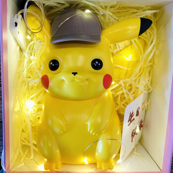 皮卡丘水杯大侦探皮卡丘网红圣诞节礼物盒超萌可爱卡通少女学生水杯