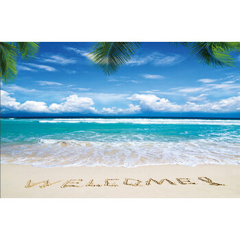 墙纸自粘风景壁画贴纸墙画墙贴客厅电视背景墙贴画墙贴画 海浪沙滩u