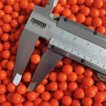 弹6mm78mm实心硬塑料珠子diy配件儿童玩具弹珠弹弓可代替水弹7mm橘红