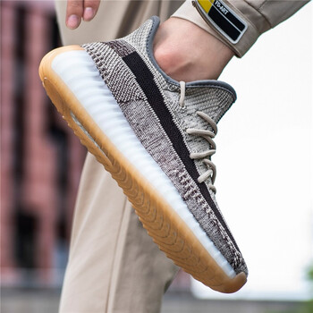 圣蔓欧椰子鞋男350真爆莆田鞋高版本休闲鞋男反光透气跑步运动鞋卡其