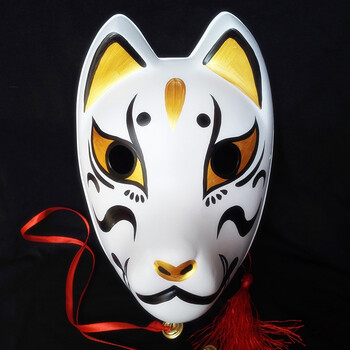 狐狸面具 日本全脸原创高端日本妖狐般若全脸塑料面具红色狐狸动漫cos