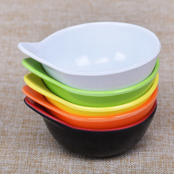 火锅店麻辣烫蘸料小菜彩色塑料麻酱麻汁蒜泥沾水黑色小号单耳碗5个装