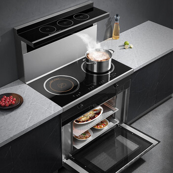 炫典纯用电双电陶炉双电磁炉集成灶蒸烤箱下排一体灶侧吸公寓家用集成