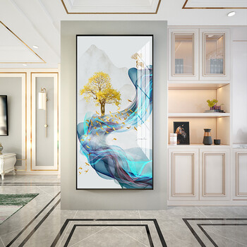 过道简约艺术挂画创意个性餐厅北欧风墙壁画免打孔酒店背景墙画01金鹿