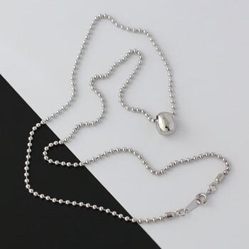 bukkehave高档925银豆豆项链韩版小众感ins风圆珠链简约百搭女t恤毛衣