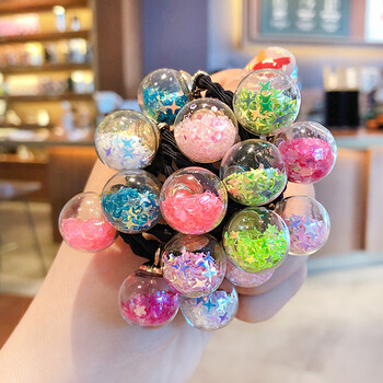 皮筋不伤发弹性好女童发圈公主可爱橡皮筋头饰小星星16根装玻璃材质