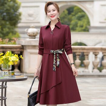 markentsee中年妈妈春装连衣裙时尚2022年款40岁50大码中老年女气质