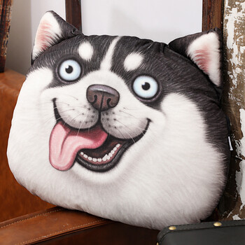 炫丰狗头抱枕3d狗头抱枕仿真宠物暖手奇葩靠枕神烦柴犬男生搞怪二哈