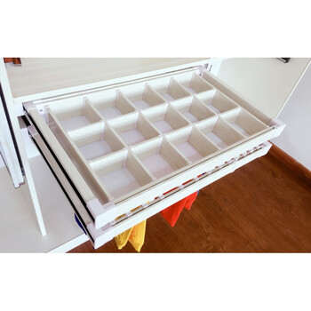 衣柜分类首饰百宝盒推拉储物格收纳盒格子架抽屉九宫格裤架定制 橡木