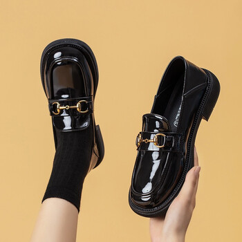 女鞋英伦风小皮鞋女2022春季新款设计感小众厚底单鞋玛丽珍鞋 黑色 39