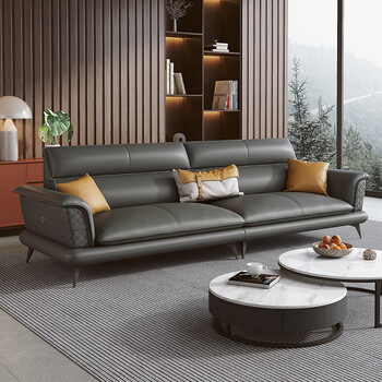 意式真皮沙发轻奢极简客厅皮沙发小户型现代轻奢三人位沙发2021年新款