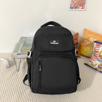 高颜值书包女小学生夏季双肩包女初中生中学生少女26年级背包黑色