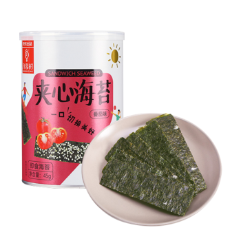 八享时海苔夹心芝麻脆片45g 番茄味 坚果 饼干代餐 年货休闲零食大礼包 儿童零食 京东出品