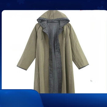 元易乐(yuanyile)带袖劳保雨衣帆布抗洪抢险雨衣大褂加厚士兵连体雨衣