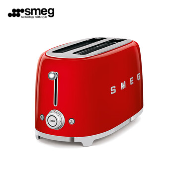 smeg斯麦格 面包机 四片式三文治吐司机大容量不锈钢家用 tsf02红色 1