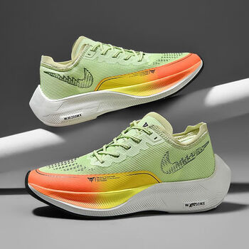 nk耐克马拉松二代zoomfly3破2跑步鞋男碳板体考比赛竞速 浅绿科技