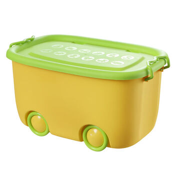 特大号儿童玩具收纳箱塑料衣服收纳盒卡通宝宝整理箱储物箱子玩具箱橙