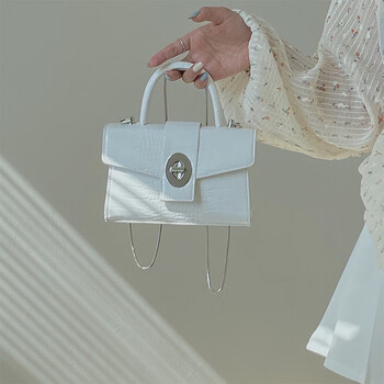 曼瑰mangui小众设计感包包女鳄鱼纹小方包时尚百搭休闲方形单肩斜挎