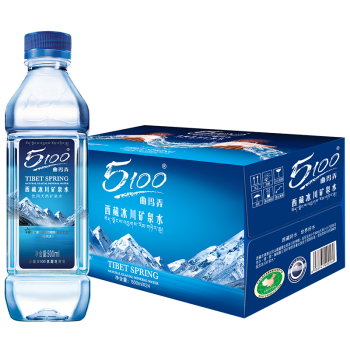 5100西藏冰川礦泉水500ml*24瓶 整箱裝 天然純凈高端弱堿性飲用礦泉水