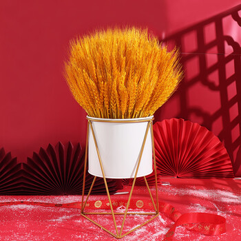 oimg黄金麦穗天然花束开业花篮乔迁送礼居家装饰大麦摆件g款中高铁艺