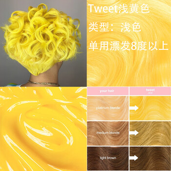 美国独角兽染发膏limecrime雾霾蓝烟紫红粉黄绿等分装染发剂50ml黄色