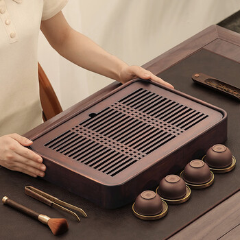 uhfq 办公室简易茶具套装 茶盘沥水托盘功夫茶具小茶台一人用家用简易