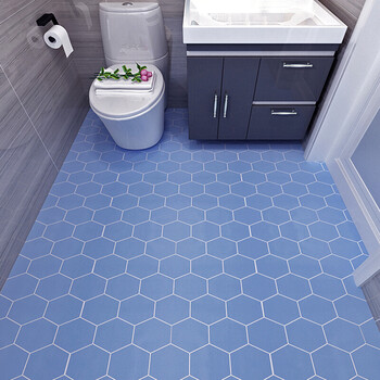 卫生间防水地贴浴室厕所地板贴自粘装饰防滑地面翻新洗澡间洗手间蓝色