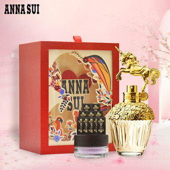 安娜苏天马50彩妆礼盒 安娜苏 Anna Sui 筑梦天马独角兽女士淡香水彩妆礼盒 套装生日礼物送女友 天马50ml 饰底胶5ml 蜜粉q版 行情报价价格评测 京东