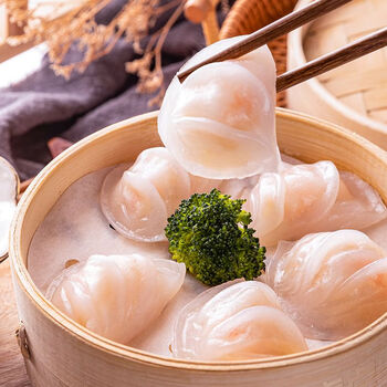 北舞渡丁国华广式水晶虾饺皇 港式早茶点心虾仁速冻饺子广东商用水饺