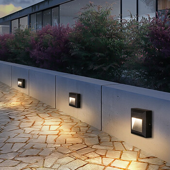 广义户外明装地脚灯led方型条纹花园别墅庭院踏步灯防水过道走廊墙角