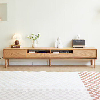 弗拉基米北美实木电视柜现代简约红橡樱桃白蜡黑胡桃日式系北欧原木高
