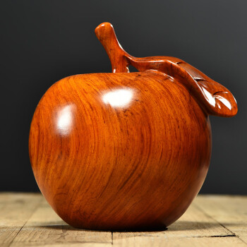 花梨实木雕刻苹果摆件平安夜寓意红木工艺品家居客厅吉祥圣诞礼物