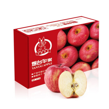 京鲜生 烟台红富士苹果12个礼盒装 净重2.6kg 单果190-240g 水果礼盒