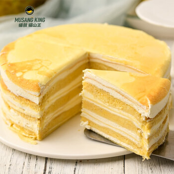 猫叔猫山王 6吋榴莲千层蛋糕 600克 生日蛋糕 苏丹王榴莲甜品零食