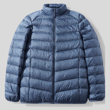 羽绒服男宽松便携保暖立领休闲外套男士秋冬季潮牌上衣胖灰蓝色m100