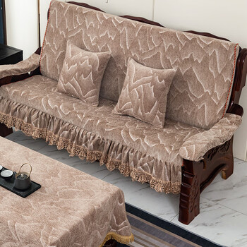 实木沙发垫带靠背连体加厚高密度硬海绵定做老式木头红木沙发坐垫意境