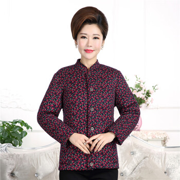 中老年人女羊绒大衣冬季中老年人女装外套短款驼绒加厚棉衣妈妈保暖外