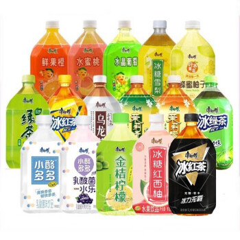 康师傅饮料大瓶1l*6瓶青梅绿茶冰糖西柚葡萄热带劲凉柠檬茶家庭夏 6瓶