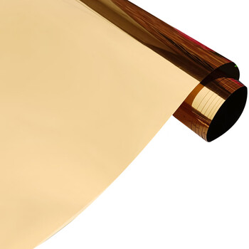 透视反光镜面膜家居移门阳台窗户防晒玻璃贴隔热遮光纸金色30x200cm