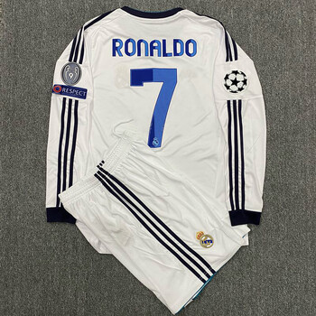 识恩1213皇马球衣主场欧冠版队服4号拉莫斯7号c罗8号卡卡短长袖足球服