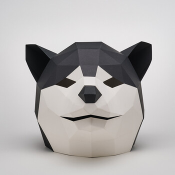 动物纸模搞怪头套diy 创意大熊猫纸模头套面具手工折纸动物diy抖音ins