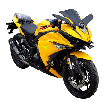 cc电喷400cc双缸水冷电喷重型机车机车整车可上牌 鹅黄色网红皮卡丘花