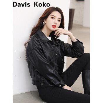 Davis Koko ߶Ʒ Ƥ¼ӺŮװ2021괺¿̿Ƥпݰٴ ɫ M