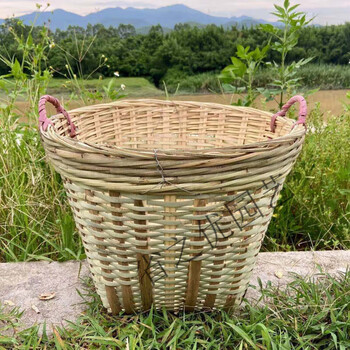 竹子编织水果箩筐杂物杂物竹篓石头杂物竹筐垃圾篓竹编制品箩篼 直径