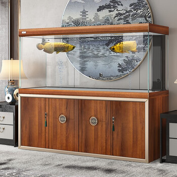 德克(d&a)悦境系列新中式鱼缸 底过滤生态水族箱 超白玻璃龙鱼缸