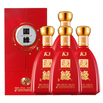 今世缘42度国缘k1/k3/k5 宴会送礼商务喜酒白酒 国缘k3 500ml*4瓶