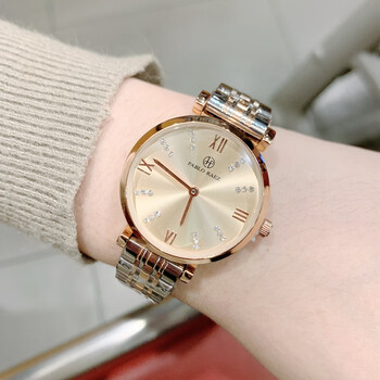 卡西欧(casio)g-shock机械学生女表新款时尚女表金色表盘水钻蝴蝶扣