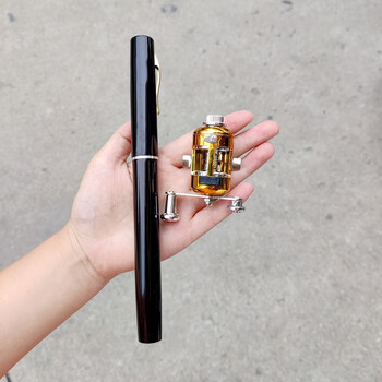 优格曼 迷你小海竿小海杆便携带轮冰钓杆筏钓儿童鱼竿钓鱼竿虾杆筏竿