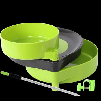 全磁拉饵盘通用饵料盆强磁散炮盆钓鱼耳盒开饵盆拉丝盘竞技半磁绿色